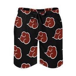 Summer Men Beach Shorts Breathable Quick Dry Funny Novelty Japanese Anime R340 Loose Akatsuki (14) Male Shorts X0705