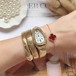 Women Luxury Brand Snake Quartz Ladies Gold Diamond Wristwatch Female Fashion Bracelet Watches Clock reloj mujer