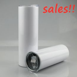 Sublimation 20oz Straight Tumbler Double Wall Blank Skinny Tumblers Stainless Steel Vacuum Insulated Car Mug