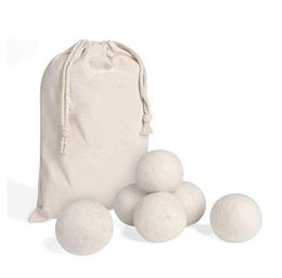 Laundry Products 100% Wool Dryer Balls Premium Reusable Natural Fabric Softener 2.75 inch Static Reduces Helps Dry Clothes in Laundrys Quicker SN2703