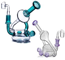 hookahs recycler dab rigs smoking water pipe chicha thick glass bongs oil shisha accessories with 14mm joint banger