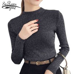 Women Knitted Turtleneck sweater Winter solid black Sweater Autumn Long Sleeve Pullover Tops Femme clothing 5042 60 210427