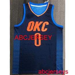 0# Westbrook 2021 dark blue stripe basketball jersey Embroidery XS-5XL 6XL