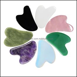 Jewellery Cleaners & Polish Scraper Rose Gouache Quartz Jade Guasha Natural Stone Board Face Back Neck Body Masr Stimating Blood Circation Ski