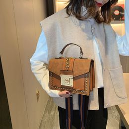 Luxury Women Messenger Bags Cover Rivet Girls Fashion Shoulder Bag Ladies PU Leather Handbag
