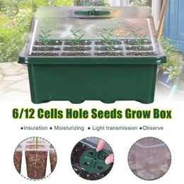 plant propagation trays UK - Planters & Pots 12 Hole Seedling Trays Seed Starter Plant Flower Grow Box Propagation For Gardening Starting Germination