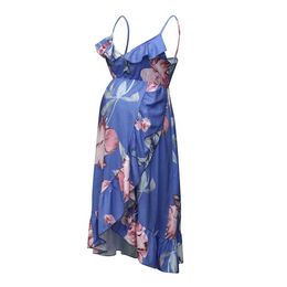 Maternity Dresses Maternity Clothes Elegant Pregnancy Dress Casual Floral Printed Ruffles Falbala Sundress For Pregnant Women