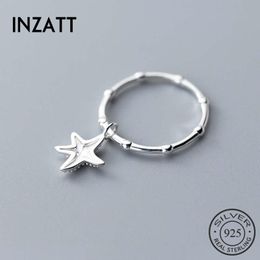 Cluster Rings INZAReal 925% Sterling Silver Starfish Ring For Women Birthday Party Classic Fine Jewelry Geometric Accessories Gift