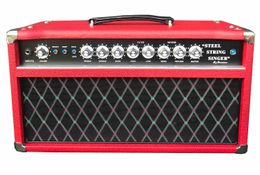 Custom Grand Tone SSS Steel Stringer Singer Guitar Amp Head with RED Tolex Customized Faceplate OEM 100W