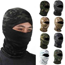 Tactical Camouflage Balaclava Caps Full Face Mask CS Head Hood Army Hunting Cycling Sports Helmet Liner Cap Military Scarf Y1229
