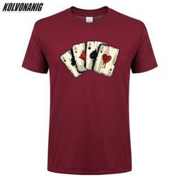 Rock Cool T Shirt Man Poker Playing Cards Four A Anime 3d Graphic Printed Men's Clothing Brand Loose Oversized T-Shirts Tops 210409