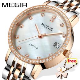 Wristwatches MEGIR Top Brand Elegant Woman Watch Female Wristwatch Japan Movt 30M Waterproof Gold Expensive Analogue Geneva Quartz