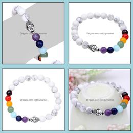 Beaded, Strands Bracelets Jewellery Seven Chakras Yoga Mticolor Agate Bracelet Beads Energy Volcano Stone Drop Delivery 2021 Vjnfh