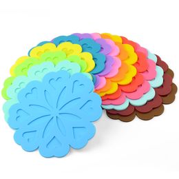 Round Heat Resistant Silicone Mat Drink Cup Coasters Non-slip Pot Holder Table Placemat Kitchen Accessories CGY23