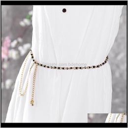 & Drop Delivery 2021 Woman Belt Elegant Metal Belts Mix Colour Pearl Chain Women Fashion Clothing Aessories R6Ksf