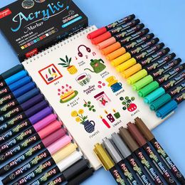 wholesale Acrylic Pen Acrylic Paint Office & School Supplies Brush Marker Pens for Fabric Canvas,Art Rock Painting,Stone,Card Making, Metal and Ceramics 36 Colors