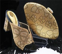 Dress Shoes Capputine Nigerian Elegant Decorated With Rhinestone And Bag Set Italian Summer High Heels For Party