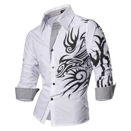 Jeansian Men's Fashion Dress Casual Shirts Button Down Long Sleeve Slim Fit Designer Z001 White2 210626