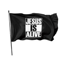 Jesus Is Alive Flags 3' x 5'ft Welcome Party Festival Banners 100D Polyester Outdoor High Quality Vivid Colour With Two Brass Grommets