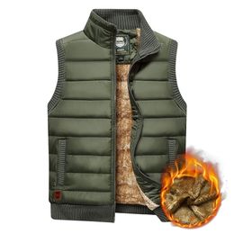 Large Size 5XL Winter Fleece Thick Warm Vest Men Casual Outwear Sleeveless Jacket Male Waistcoat Multi Many Pocket Vest 211104