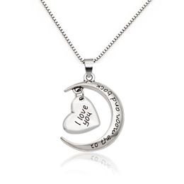 I Like You To The Moon and Back Necklace Lobster Clasp Pendant Necklaces Fashion Jewelry