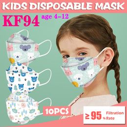 KF94 KN95 for Kid Designer Cute Print Face mask Dustproof Protection willow-shaped Philtre Respirator FFP2 CE Certification 10pcs/pack DHL ship in 12hours