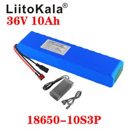 LiitoKala 36v 10Ah 10S3P 18650 rechargeable battery pack, modified bicycle, electric car battery with charger, lithium ion