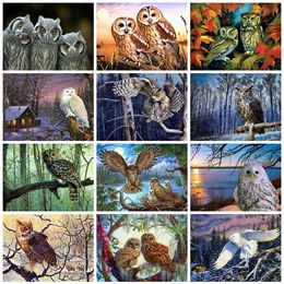 Evershine Painting Full Square Owl Diamond Embroidery Animals 5D DIY Mosaic Picture Of Rhinestone Home Decoration