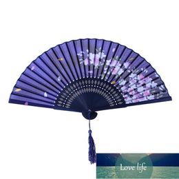 Chinese Style Bamboo Silk Fan Cherry Folding Fan Dance Hand Fans Elegant Gift for Women Ladies Dancing Fan Home Decor Collection