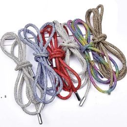 Rhinestone DIY Drawstring Trousers Rope Cap RopeS Rainbow Shoelace Bling Belt Bowknot Lazy Elastic Shoelaces Clothing Accessories RRB13926