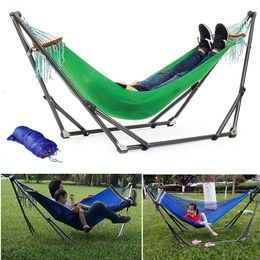 Portable Folding Steel Pipe Sleeping Swing Hammock Stand Bag Kit Set Garden Outdoor Hunting Camping Furniture 250KG181a