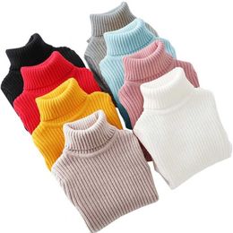 Children Sweater Autumn/Winter Kids Knitted Pullover Turtleneck Outerwear Coat For Baby Boys Girls 80-130CM Dwq603 211201