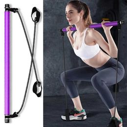 Yoga Crossfit Resistance Bands Exerciser Pull Rope Portable Home Workout Pilates Bar Trainer Elastic Bands For Fitness Equipment H1026