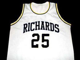 #25 DWYANE WADE RICHARDS High School Basketball Jerseys White Retro Classic Mens Stitched Custom Number and name Jerseys