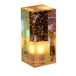 2021 Bubble Crystal RGB Chargeable Led Bar Table Lamp with Adjustable Switch Modern Creative Crystal Atmosphere Night Light