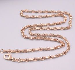 Real 18K Rose Necklace Women's Anchor 3.5mm Female 50cm/20inch Gift Neckalce Jewellery Man's Gold Chain