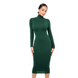 Vestido Negro Invierno Cuello Alto