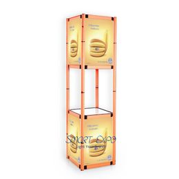 Collapsible Advertising Display Kiosk with Twist Frame Structure Custom Artwork Prints