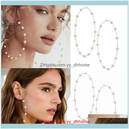 Jewelryboho Imitation Pearl Round Circle Hoop Earrings Women Girls Big Earring Korean Jewellery Statement Gift & Hie Drop Delivery 2021 Rv7Nr