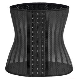 25 Steel Bones Women Waist Trainer Women's Shapers Underbust Slimming Breathable Workout Girdles Latex Corset 9095