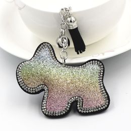 Puppy Keychain Rhinestone Women's Bags Key Ring Handmade Accrssories 541262056747 Keychains Pendants Charming Keyring Suspension Decoration 599735847903