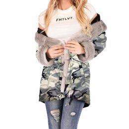 1Jacket Women Winter High Quality Faux Rabbit Fur Coat Long Loose Lapel Over Warm Plus Size Female Plush s 210514