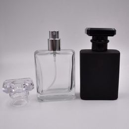 Portable Refillable Perfume Spray Bottle 50ml Empty Perfume Vials Black Clear With Pump Sprayer Mist Atomizer Atomizador De Niebla