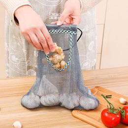 Storage Bags Reusable Mesh Portable Fruit Vegetable Shopping Net For Home Kitchen Washable Supplies