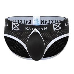 Men Briefs Male Gay Penis Pouch Underwear Back Open Front Removable Jockstraps Men's Enlarge Sexy Enhancing Sponge Cup Pad Underpants