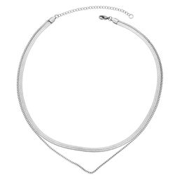 Titanium steel stacking necklace net celebrity ins simple fashion cold wind niche clavicle chain