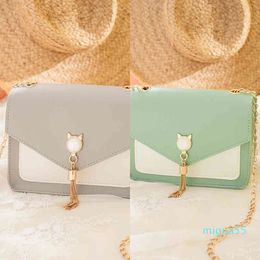 Crossbody Bag s for Women Cat Lock Chain Messenger s Cover Fringe Shoulder Small Square Mobile Phone bags