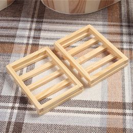 Square Soaps Dish Bathroom Durable Strong Wooden Soap Plate Tray Holder Fashion Home Supplies 4zz Q2