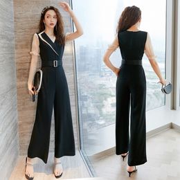 summer casual Women Jumpsuit Fashion Sexy Overall Loose Solid Playsuit 210531