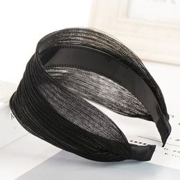 2021 Elegant Hairbands Broadside Cloth Headband Hair Hoop Wide Lace Breathable Hairbands hair band Hair Accessories Wide Headband